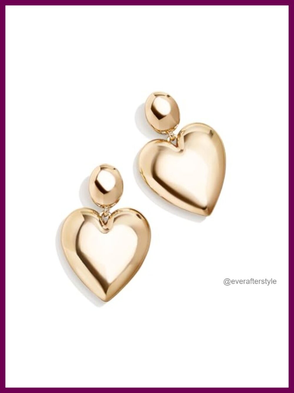 Gold Plated Heart Drop Dangle Earrings Hypoallergenic Women Jewelry